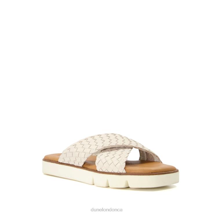 Dune London Lexey Women Woven Leather Sliders Ecru 2Z0DB320