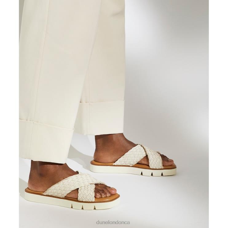 Dune London Lexey Women Woven Leather Sliders Ecru 2Z0DB320