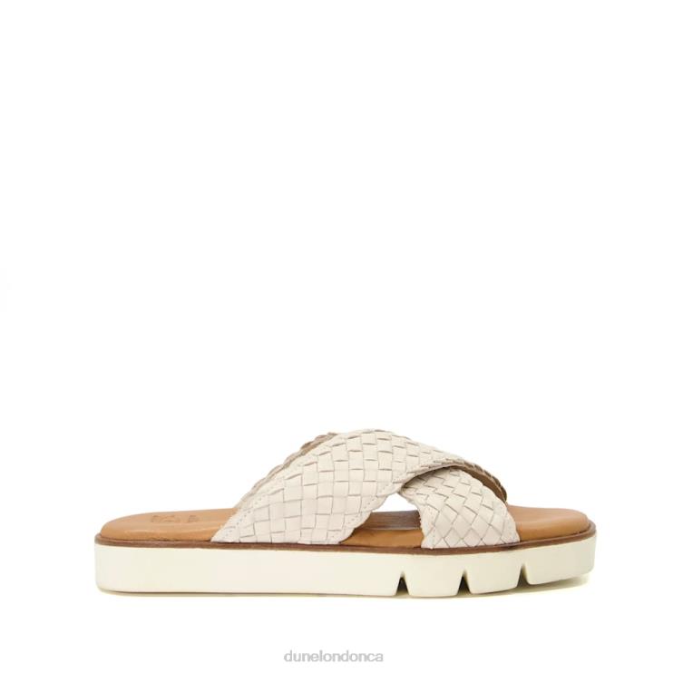 Dune London Lexey Women Woven Leather Sliders Ecru 2Z0DB320