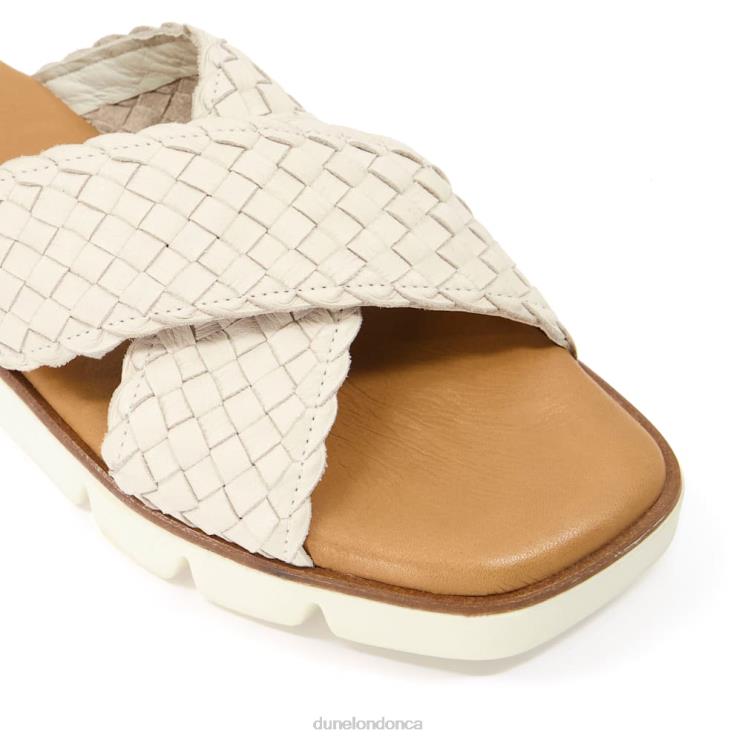 Dune London Lexey Women Woven Leather Sliders Ecru 2Z0DB320