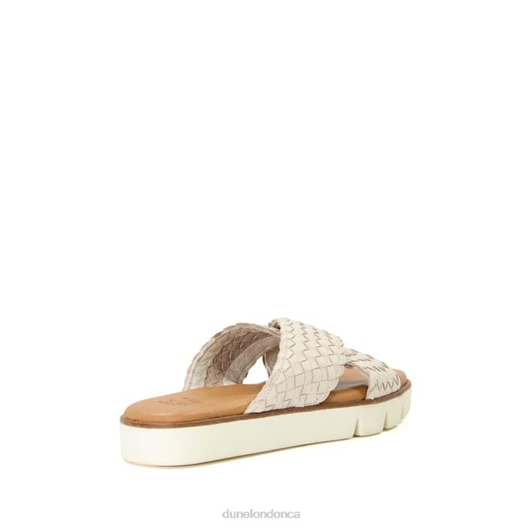 Dune London Lexey Women Woven Leather Sliders Ecru 2Z0DB320