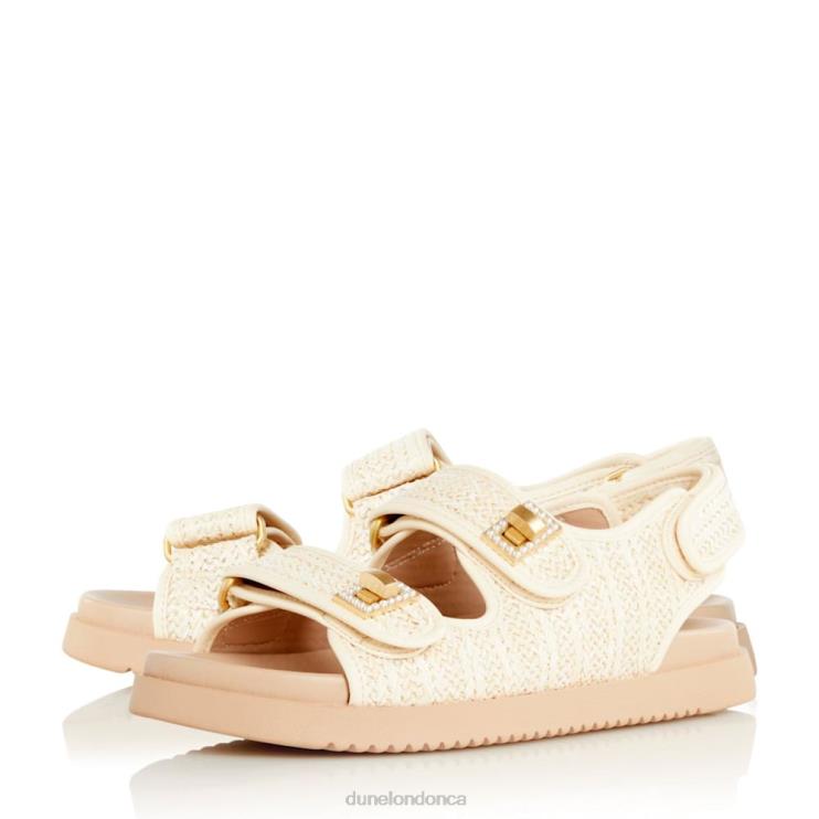 Dune London Lockstockk Women Double Strap Turn Lock Flat Sandals Natural 2Z0DB431