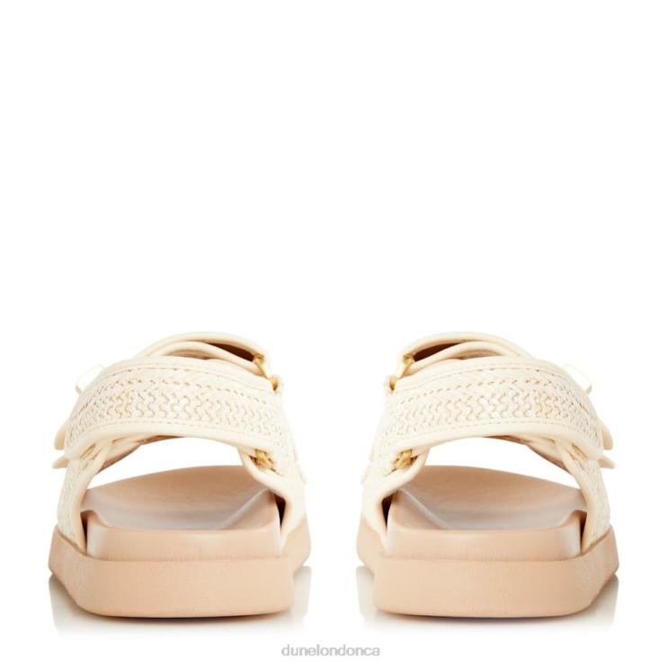 Dune London Lockstockk Women Double Strap Turn Lock Flat Sandals Natural 2Z0DB431