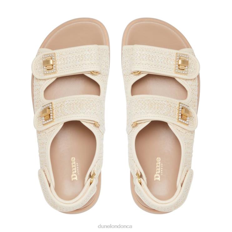 Dune London Lockstockk Women Double Strap Turn Lock Flat Sandals Natural 2Z0DB431