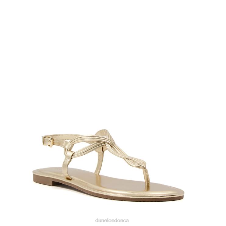 Dune London Logic Women Twist Toe-Post Sandals Gold 2Z0DB331