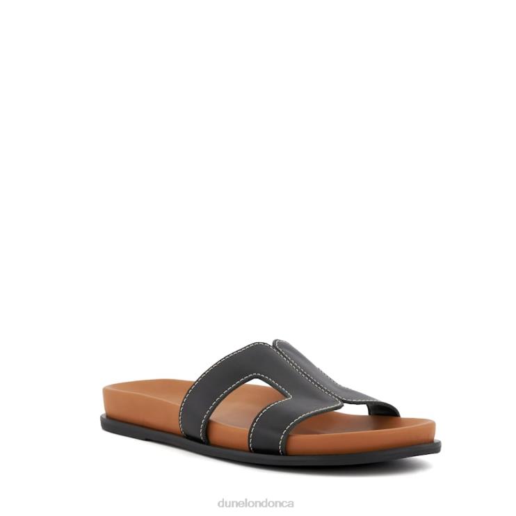 Dune London Loupa Women Topstitch-Detail Comfort-Footbed Slider Sandals Black 2Z0DB6