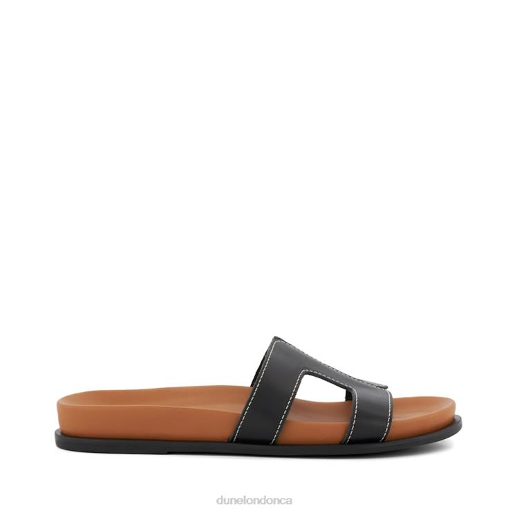 Dune London Loupa Women Topstitch-Detail Comfort-Footbed Slider Sandals Black 2Z0DB6