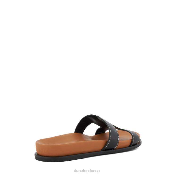 Dune London Loupa Women Topstitch-Detail Comfort-Footbed Slider Sandals Black 2Z0DB6