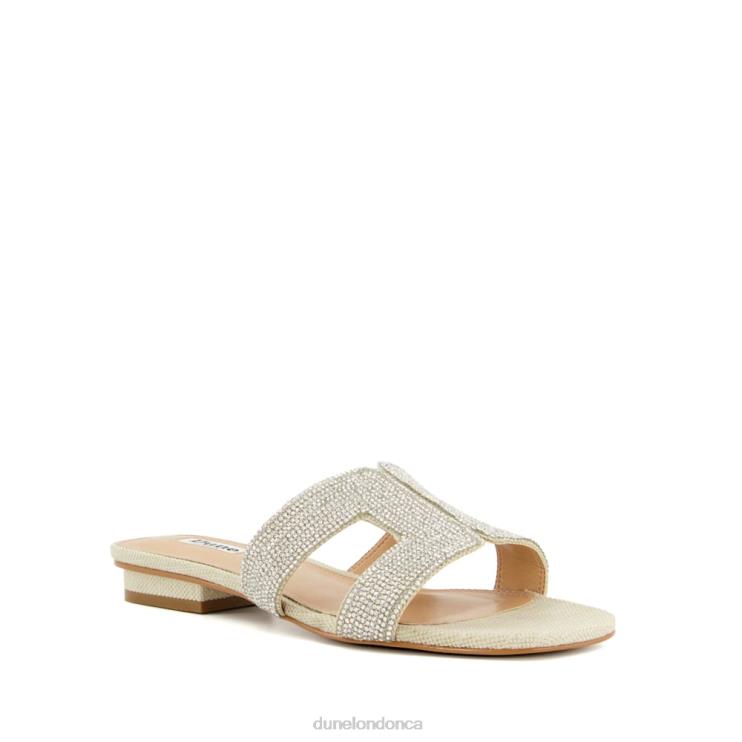 Dune London Loupe Women Diamante Flat Sliders Silver 2Z0DB430