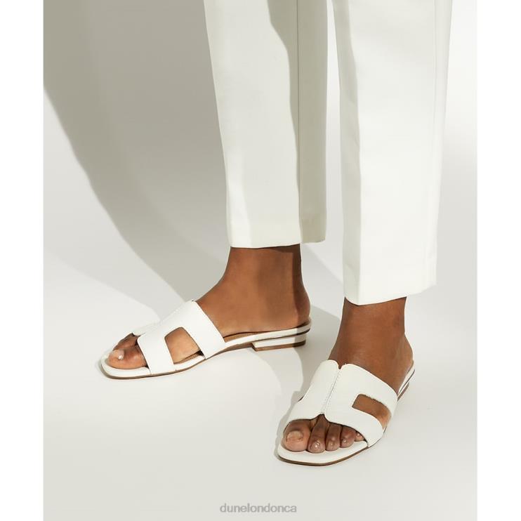 Dune London Loupe Women Wide Fit Smart Slider Sandals White 2Z0DB418