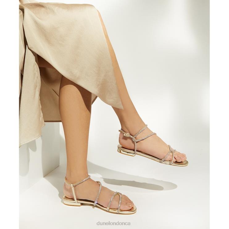 Dune London Nightly Women Jewel-T-Bar Sandals Champagne 2Z0DB459