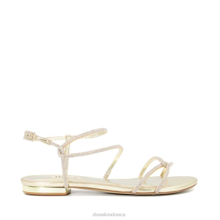 Dune London Nightly Women Jewel-T-Bar Sandals Champagne 2Z0DB459