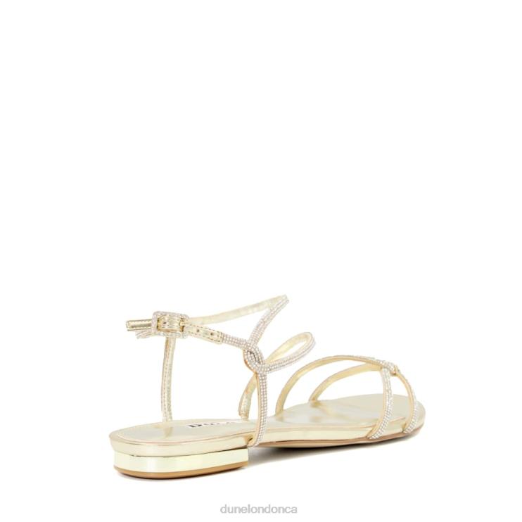 Dune London Nightly Women Jewel-T-Bar Sandals Champagne 2Z0DB459