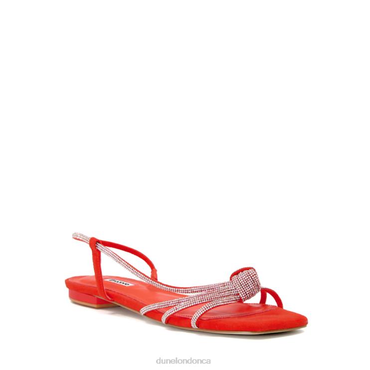 Dune London Nya Women Diamante-Knot Flat Sandals Orange 2Z0DB462