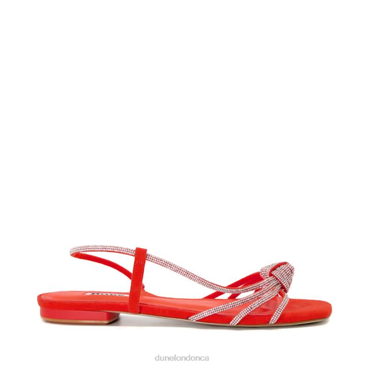 Dune London Nya Women Diamante-Knot Flat Sandals Orange 2Z0DB462