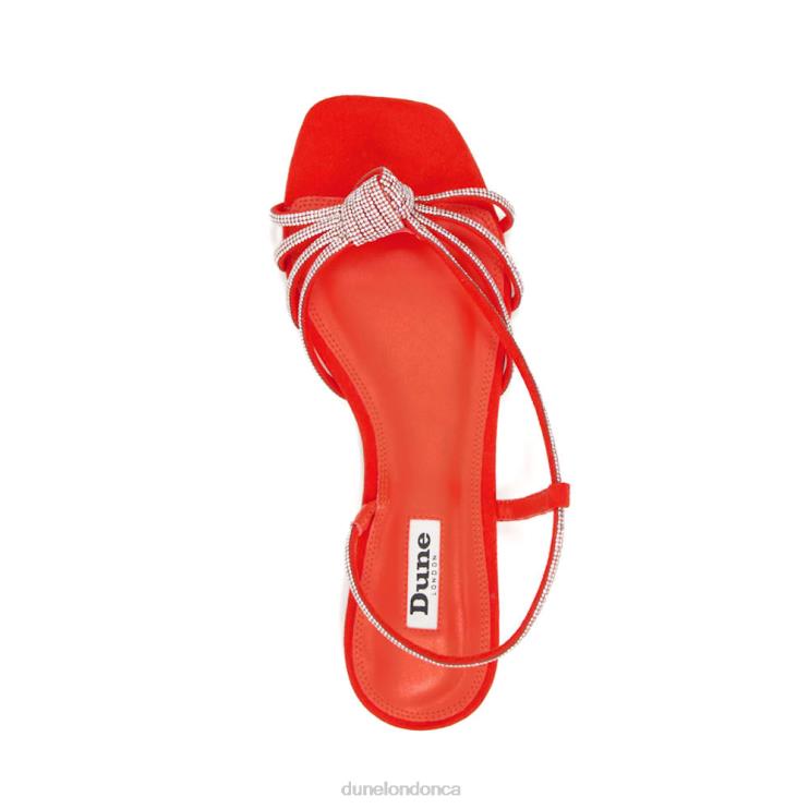 Dune London Nya Women Diamante-Knot Flat Sandals Orange 2Z0DB462