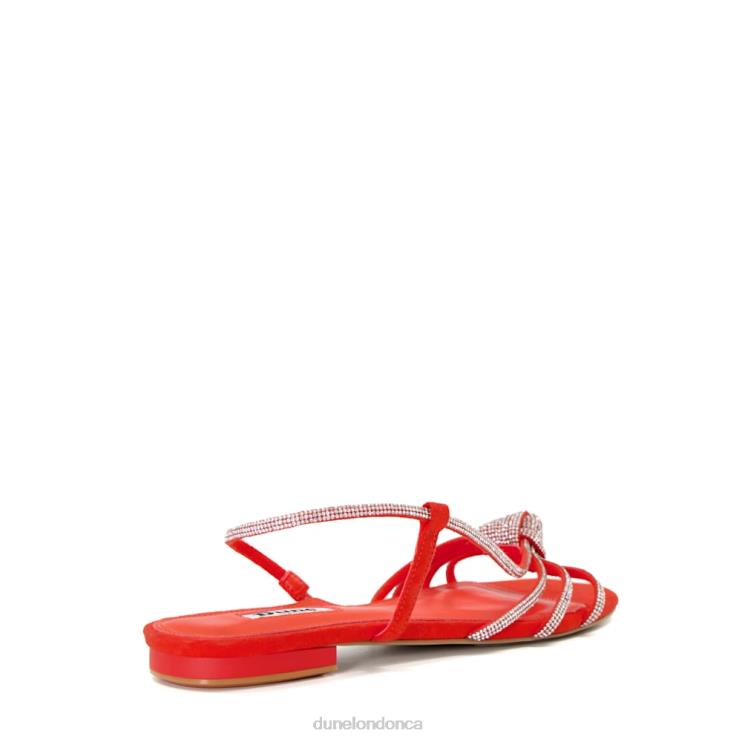 Dune London Nya Women Diamante-Knot Flat Sandals Orange 2Z0DB462