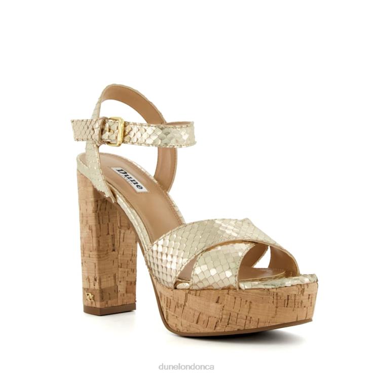Dune London Jealous Women Cork-Platform Sandals Gold 2Z0DB120