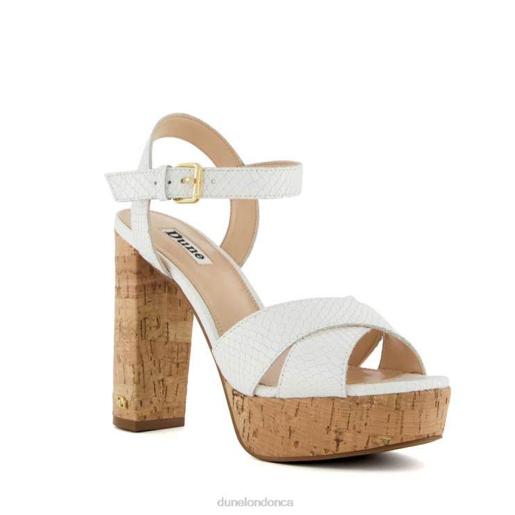 Dune London Jealous Women Cork-Platform Sandals White 2Z0DB112