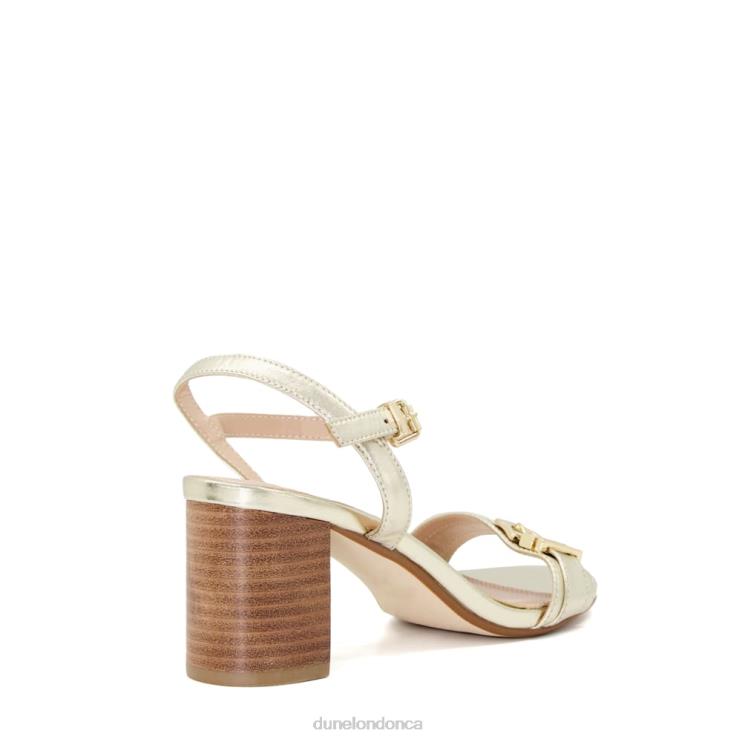 Dune London Jessie Women Buckle-Strap Block-Heel Sandals Gold 2Z0DB192