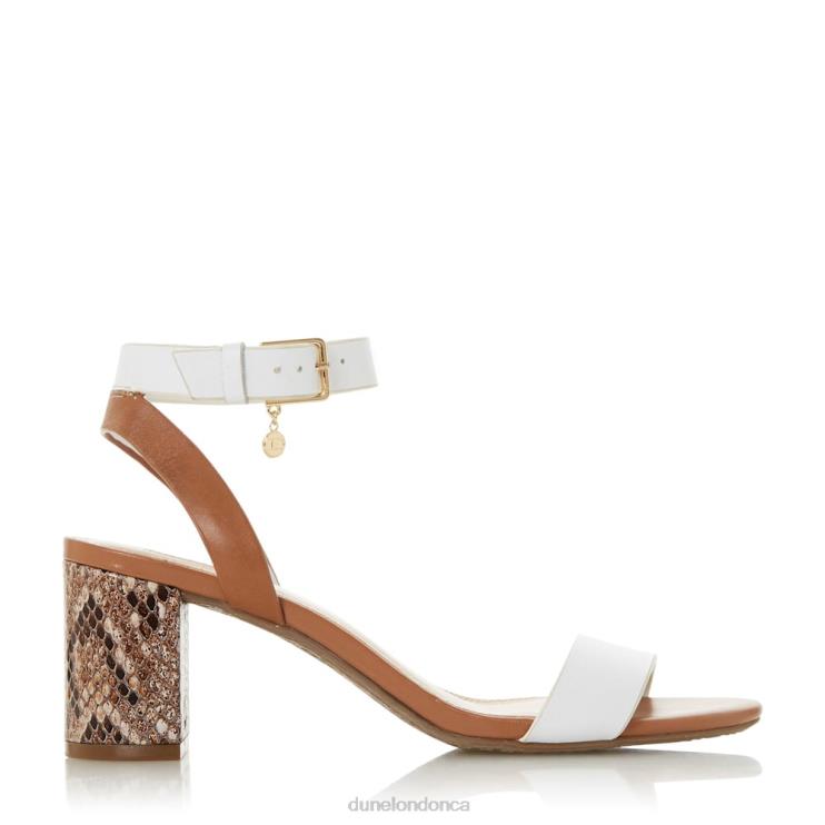 Dune London Jewell Women Block Heel Sandals White 2Z0DB661