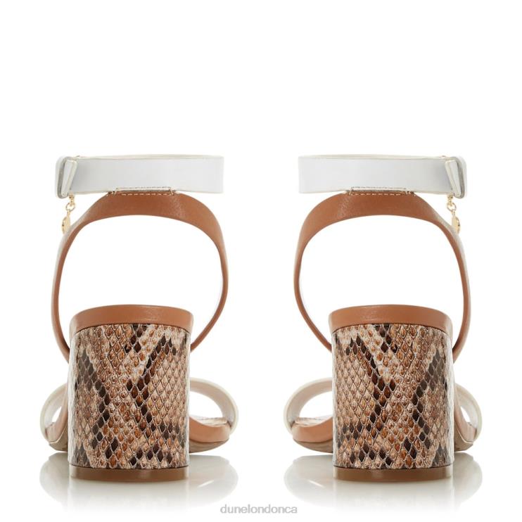 Dune London Jewell Women Block Heel Sandals White 2Z0DB661