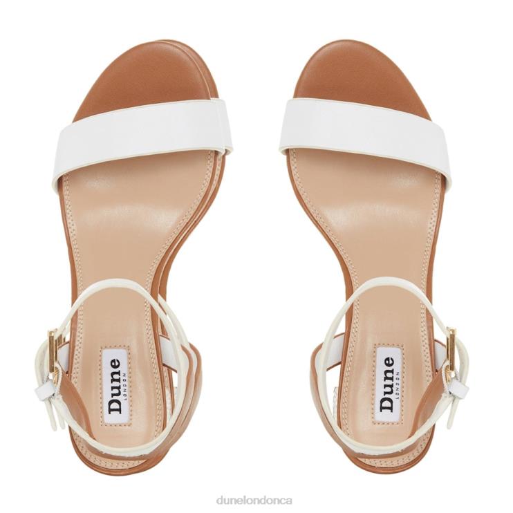 Dune London Jewell Women Block Heel Sandals White 2Z0DB661