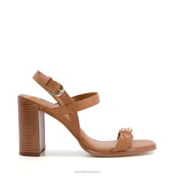 Dune London Junior Women Block Heeled Sandal Tan 2Z0DB561
