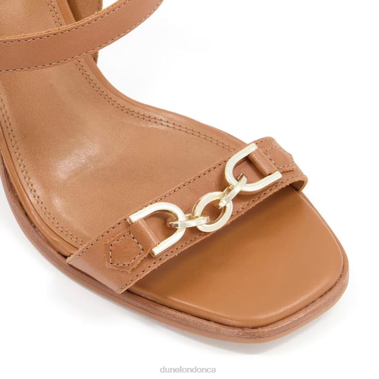 Dune London Junior Women Block Heeled Sandal Tan 2Z0DB561