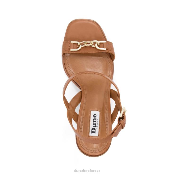 Dune London Junior Women Block Heeled Sandal Tan 2Z0DB561