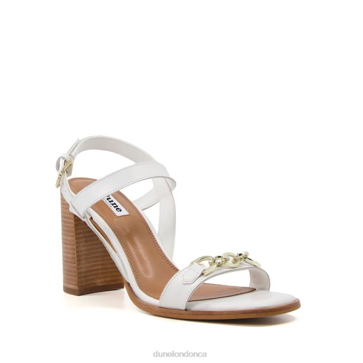 Dune London Junior Women Block Heeled Sandal White 2Z0DB329