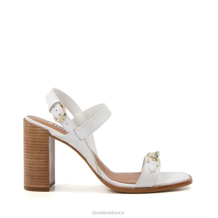 Dune London Junior Women Block Heeled Sandal White 2Z0DB329
