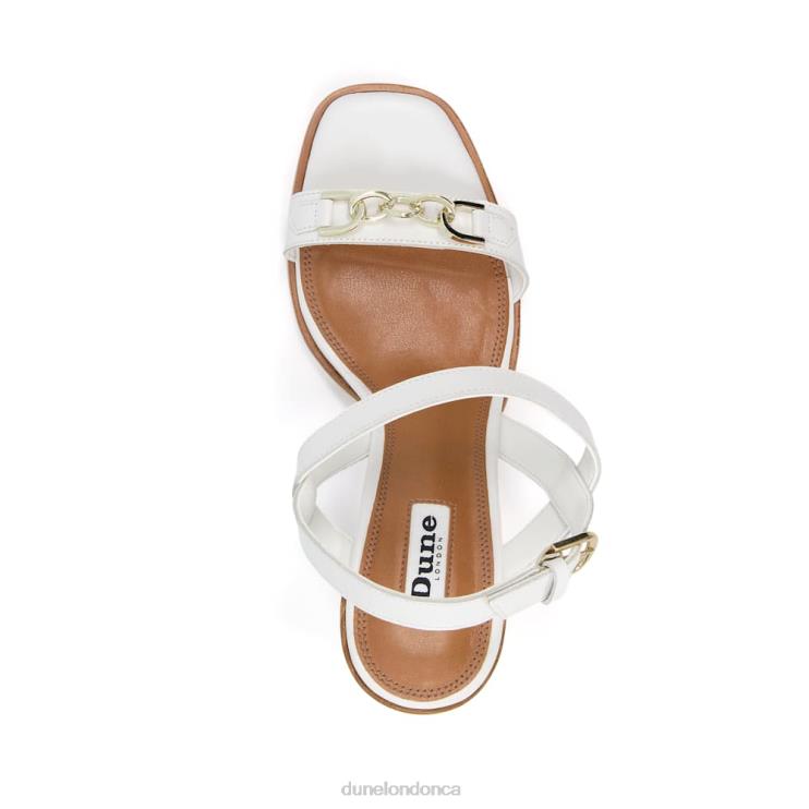 Dune London Junior Women Block Heeled Sandal White 2Z0DB329