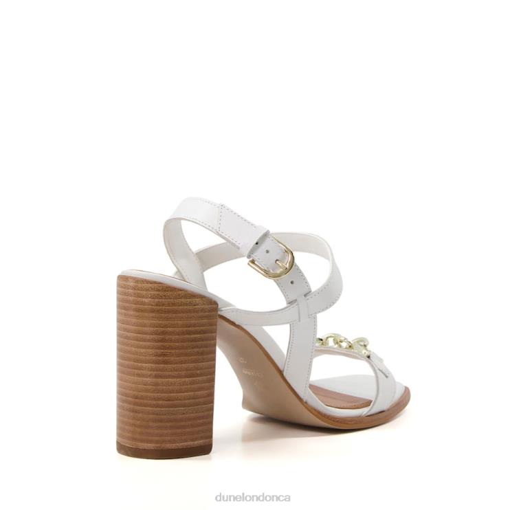 Dune London Junior Women Block Heeled Sandal White 2Z0DB329