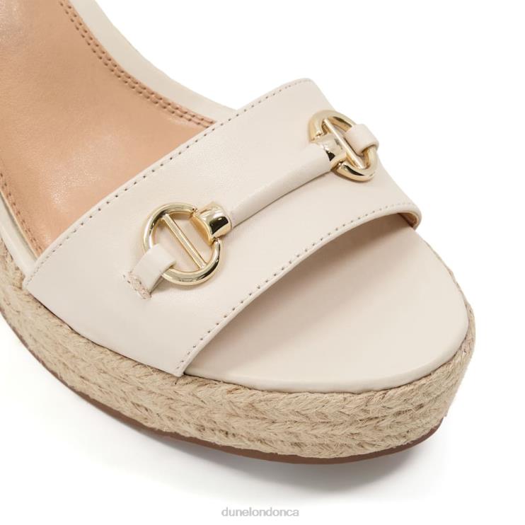 Dune London Kai Women Snaffle-Trim Leather Espadrille Wedges Ecru 2Z0DB599