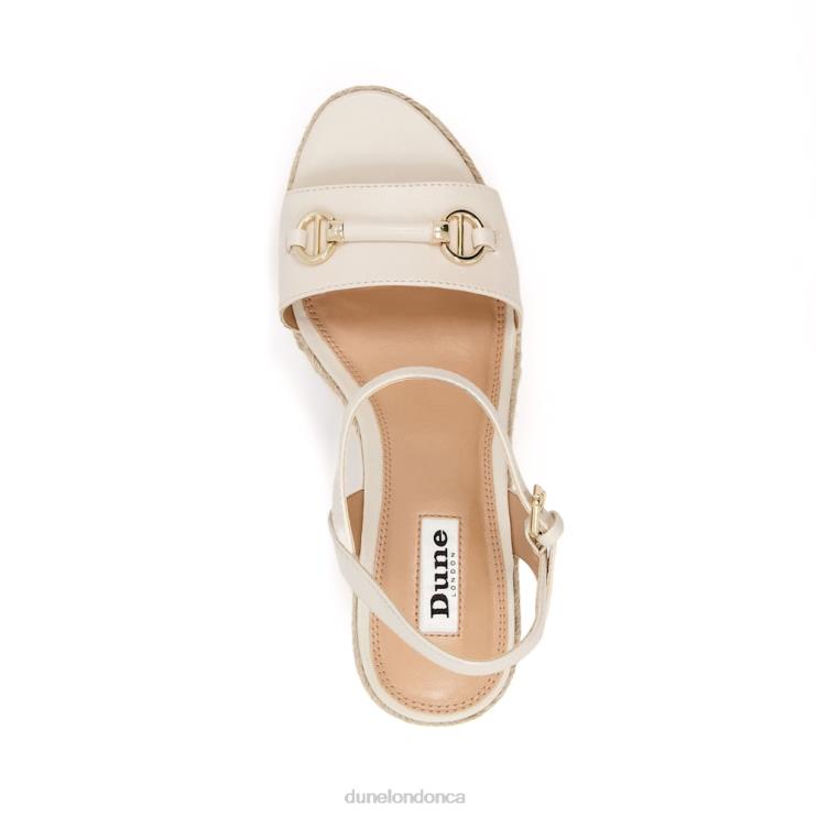 Dune London Kai Women Snaffle-Trim Leather Espadrille Wedges Ecru 2Z0DB599