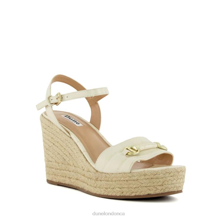 Dune London Kai Women Snaffle-Trim Leather Espadrille Wedges Ecru 2Z0DB86