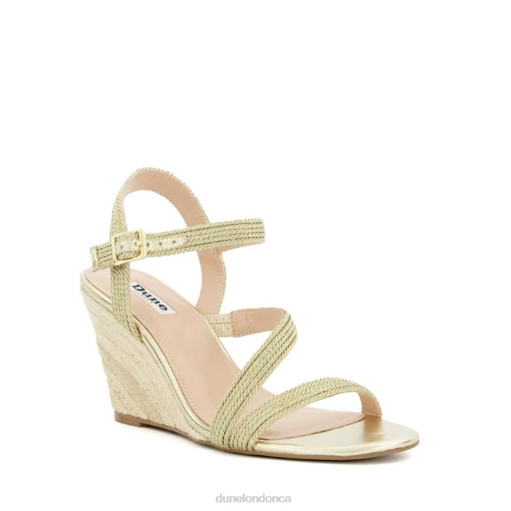 Dune London Kaia Women Strappy Woven-Wedge Sandals Gold 2Z0DB464