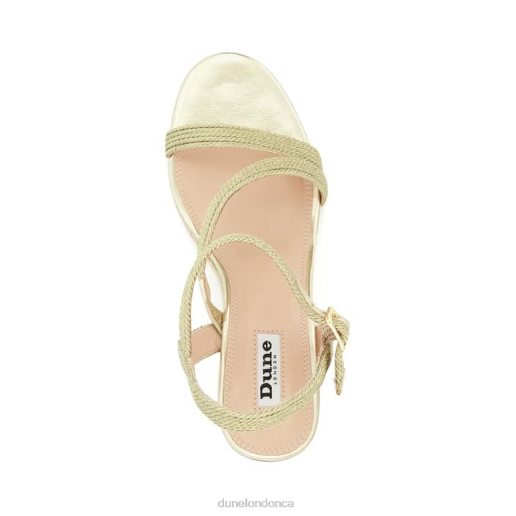 Dune London Kaia Women Strappy Woven-Wedge Sandals Gold 2Z0DB464