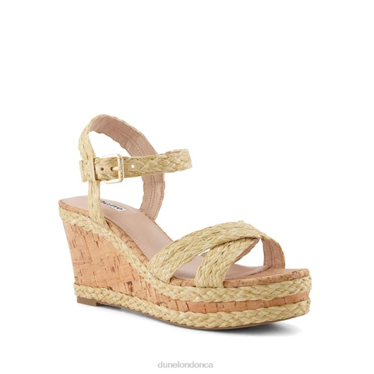 Dune London Kelisa Women Braided-Cross-Strap Cork-Wedge Sandals Beige 2Z0DB435