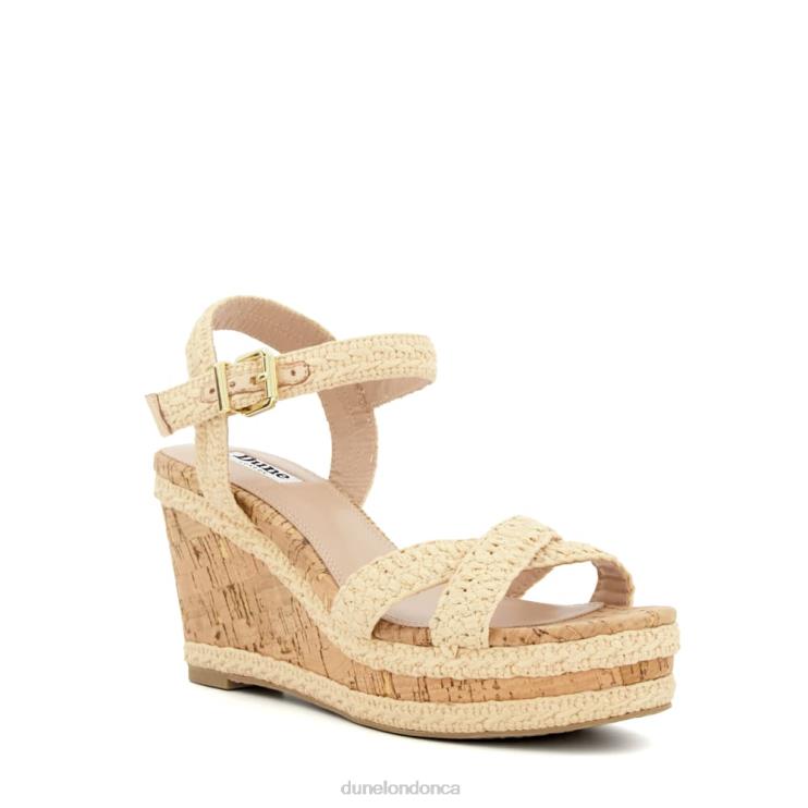 Dune London Kelisa Women Braided-Cross-Strap Cork-Wedge Sandals Natural 2Z0DB127