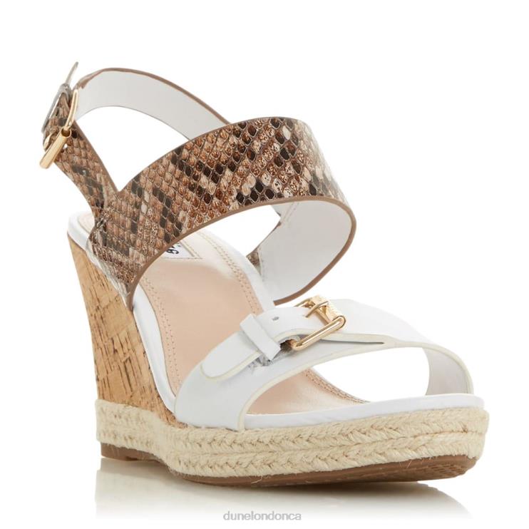 Dune London Kendyl Women Leather Wedge Sandals White 2Z0DB651