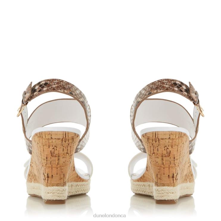 Dune London Kendyl Women Leather Wedge Sandals White 2Z0DB651