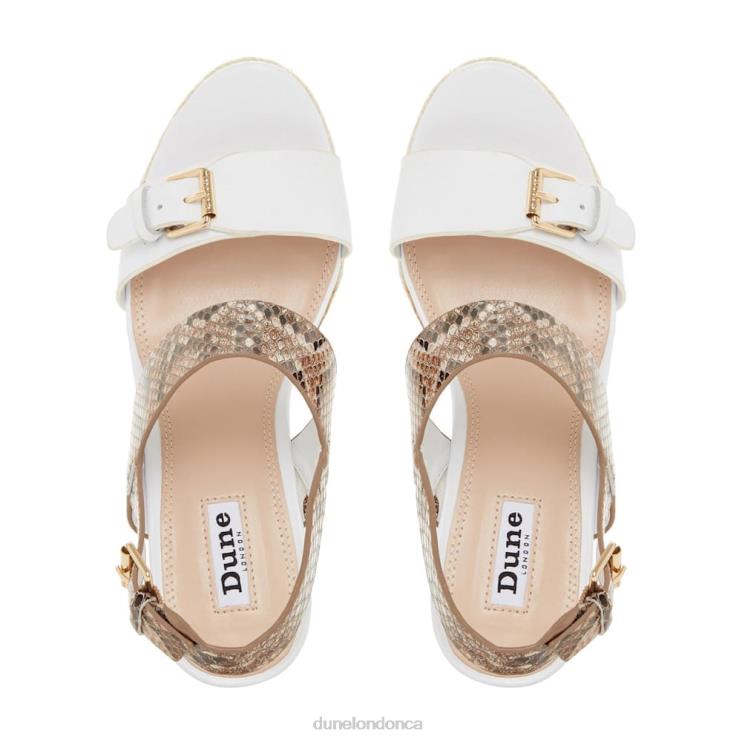 Dune London Kendyl Women Leather Wedge Sandals White 2Z0DB651