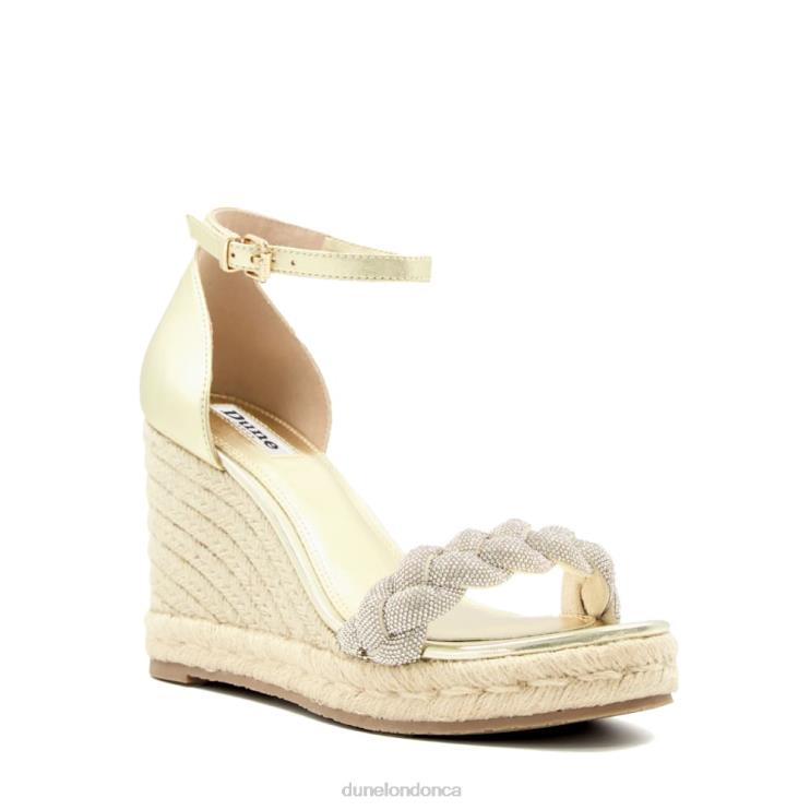 Dune London Kingdom Women Diamante-Strap Wedge-Heel Sandals Gold 2Z0DB128