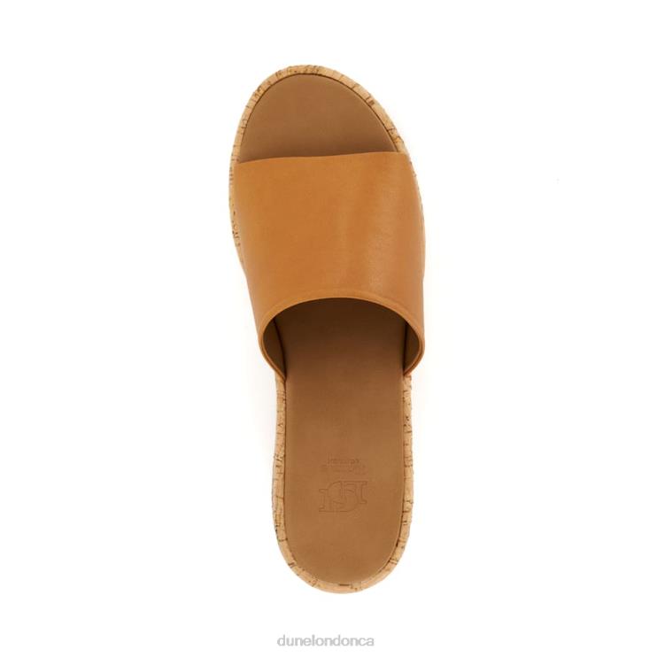 Dune London Kion Women Cork-Flatform Leather Sandals Tan 2Z0DB38
