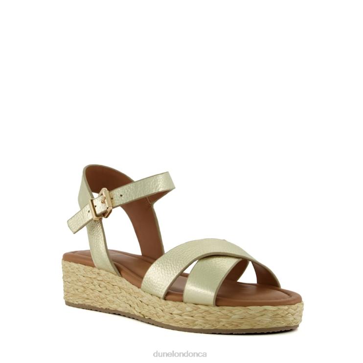 Dune London Linnie Women Wide Fit Woven Flatform Sandals Gold 2Z0DB198