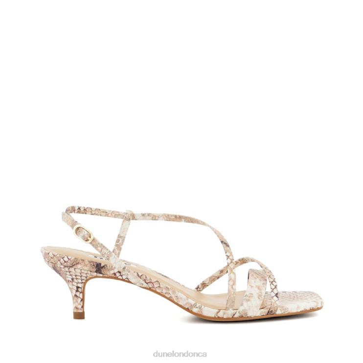Dune London Madely Women Reptile-Print Leather Kitten-Heel Sandals Reptile 2Z0DB449