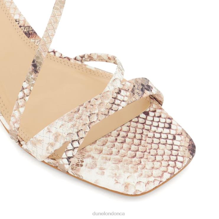 Dune London Madely Women Reptile-Print Leather Kitten-Heel Sandals Reptile 2Z0DB449