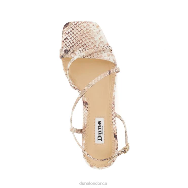 Dune London Madely Women Reptile-Print Leather Kitten-Heel Sandals Reptile 2Z0DB449